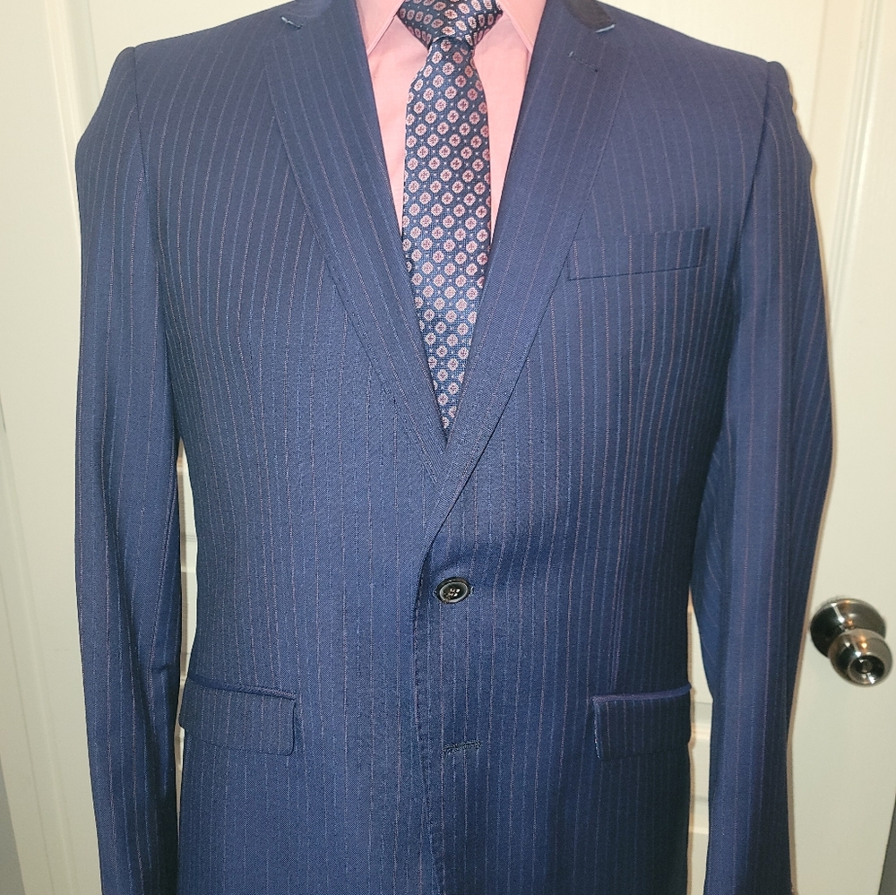 Anthony of London Navy Pinstrip Suit